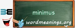 WordMeaning blackboard for minimus